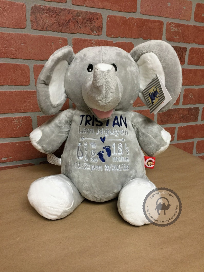 monogrammed stuffed elephant