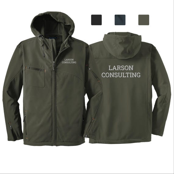 Custom Embroidered Port Authority Textured Hooded Soft Shell