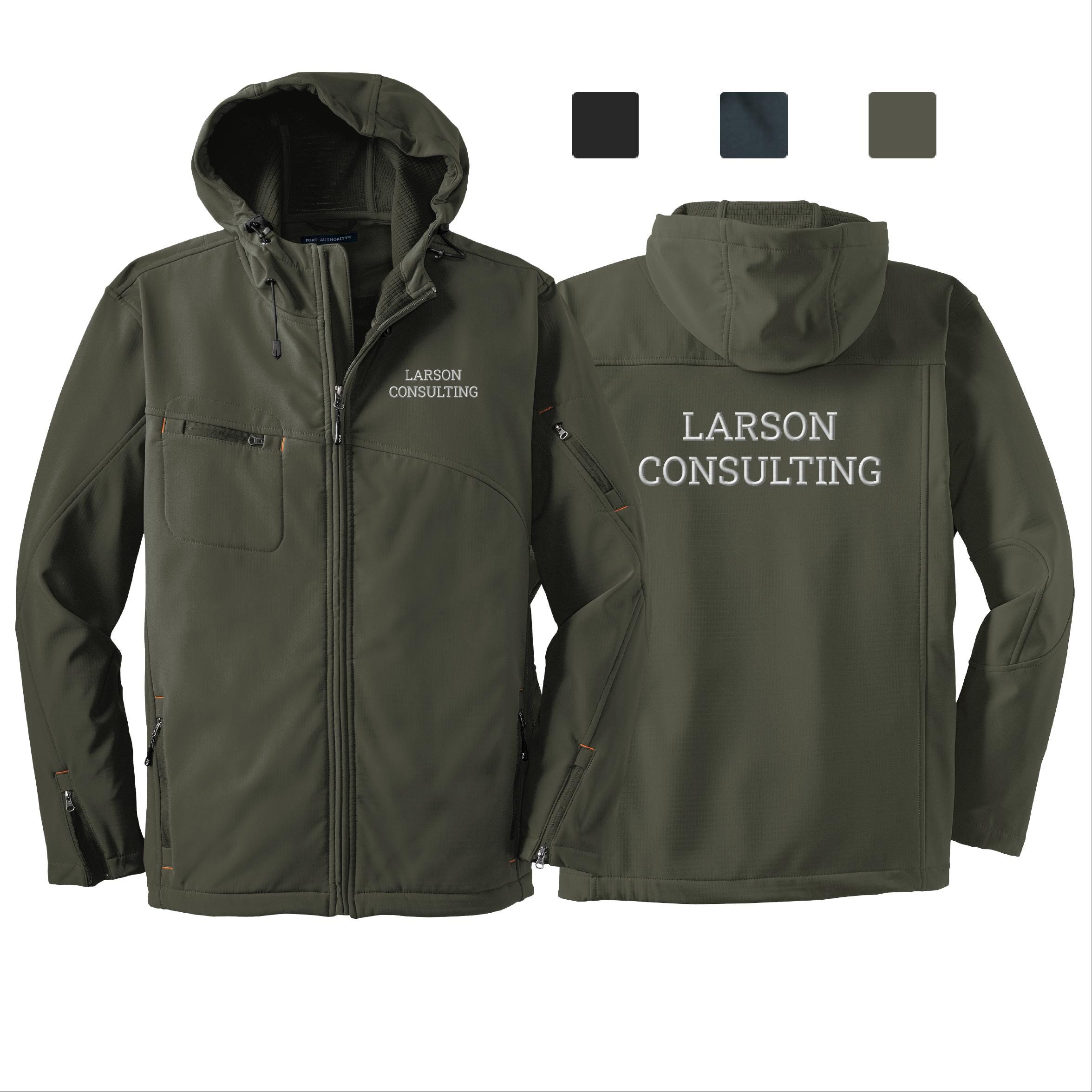 Custom Embroidered Port Authority Textured Hooded Soft Shell
