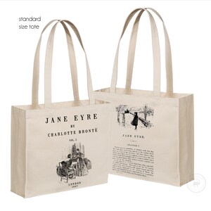 Jane Eyre Tote, Heavy Duty Tote, Charlotte Bronte Tote, Jane Eyre Sturdy Book Bag, Jane Eyre Gift, Book Lover Gift, Bookish Gift Bronte Gift image 3