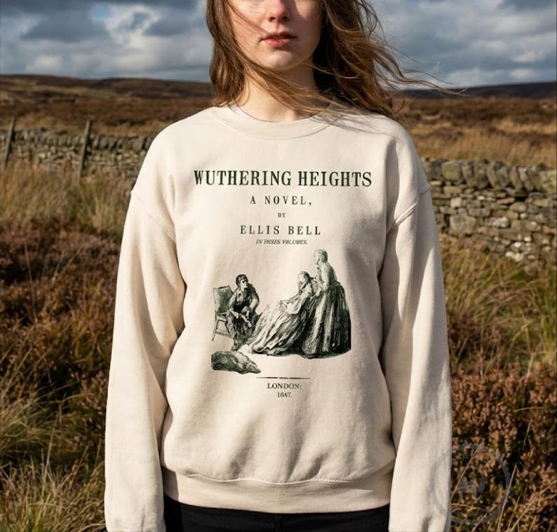 Sudadera Cumbres Borrascosas, sudadera de Emily Brontë, regalo de Emily Brontë, regalo literario, jersey de manga larga de Heathcliff imagen 1
