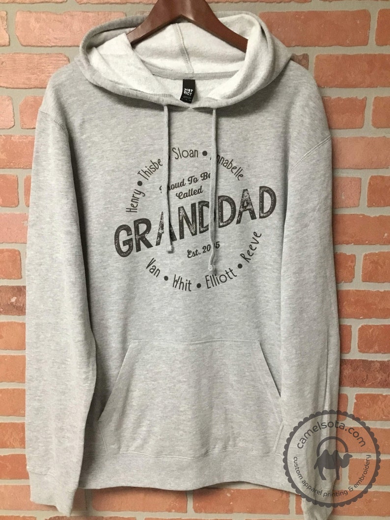 Grandpa Hoodie with Grandkids Names Grandpa Sweatshirt with | Etsy
