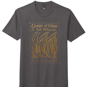 Leaves of Grass by Walt Whitman shirt, Walt Whitman Gift, 1913 Leaves of Grass book cover, Bookish Gift, Poetry Gift, Literary Gift Idea CHARCOAL HEATHER