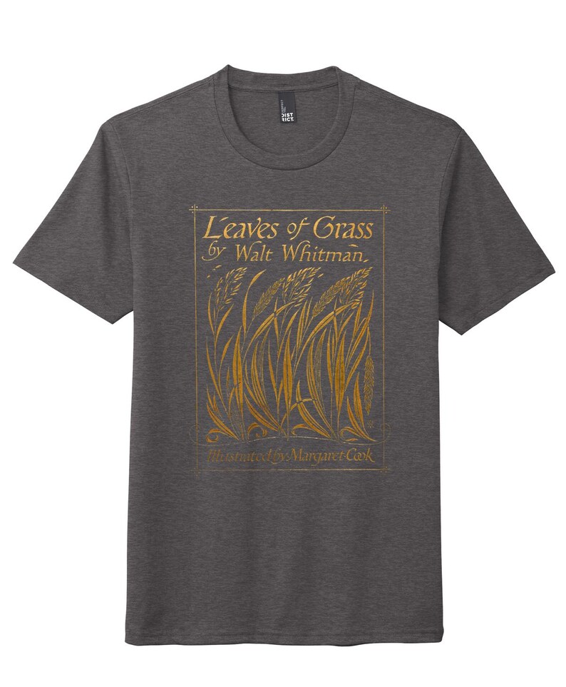 Leaves of Grass by Walt Whitman shirt, Walt Whitman Gift, 1913 Leaves of Grass book cover, Bookish Gift, Poetry Gift, Literary Gift Idea CHARCOAL HEATHER