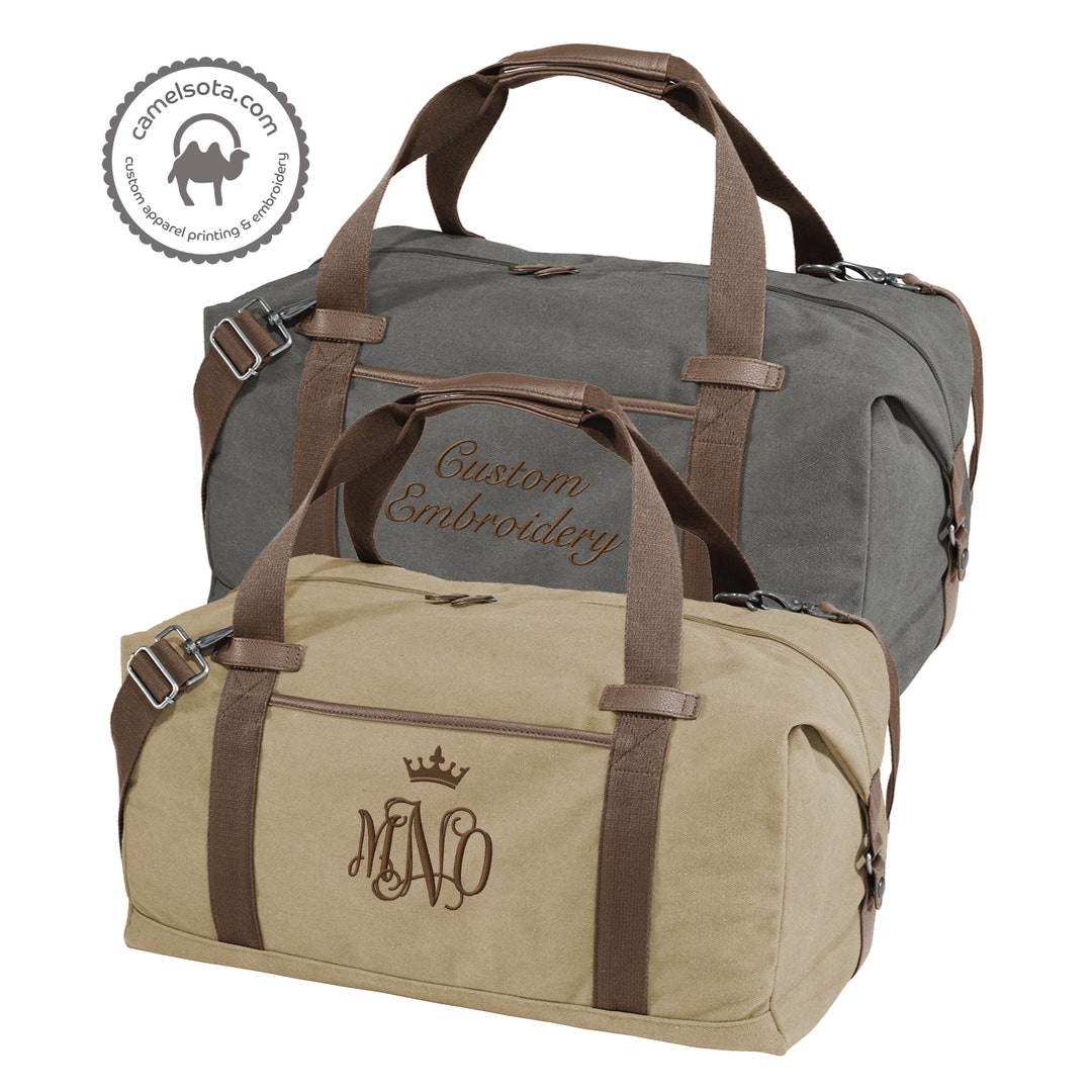 Custom Embroidered Port Authority Cotton Canvas Duffel Bag Personalized Duffel Bag Custom Travel Carry on Bags Personalized Duffel Bag BG803 Etsy