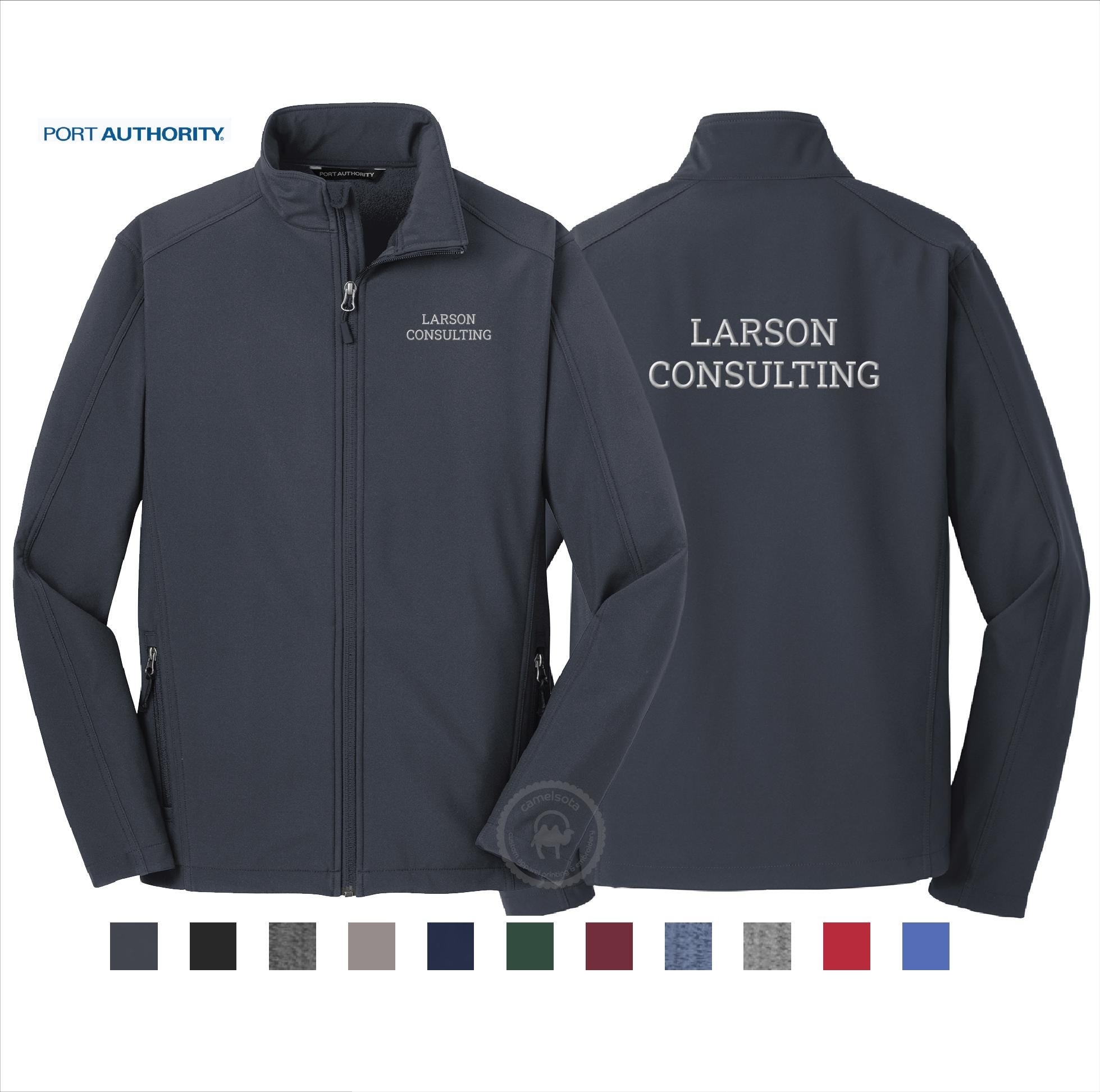 Custom Embroidered Soft Shell Full-zip Jacket, Monogrammed Team