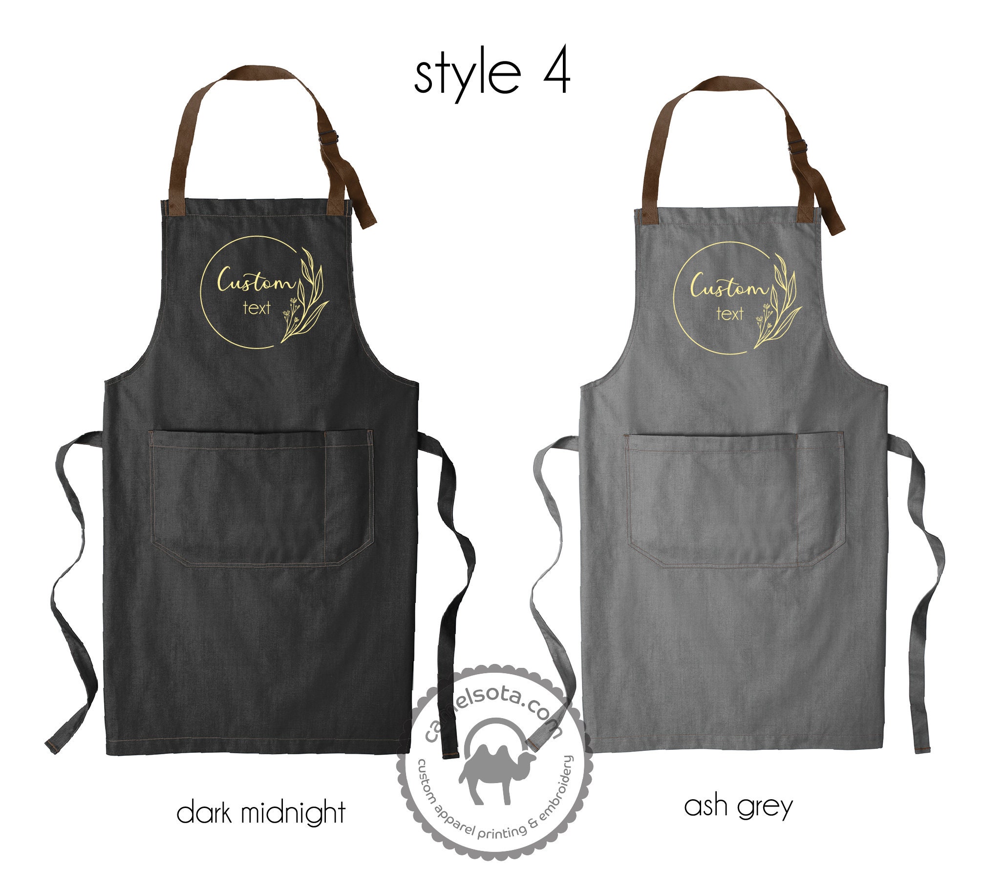 Custom Apron Printed with Ink Personalized Apron with Floral Etsy