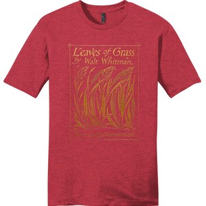 Leaves of Grass by Walt Whitman shirt, Walt Whitman Gift, 1913 Leaves of Grass book cover, Bookish Gift, Poetry Gift, Literary Gift Idea RED HEATHER