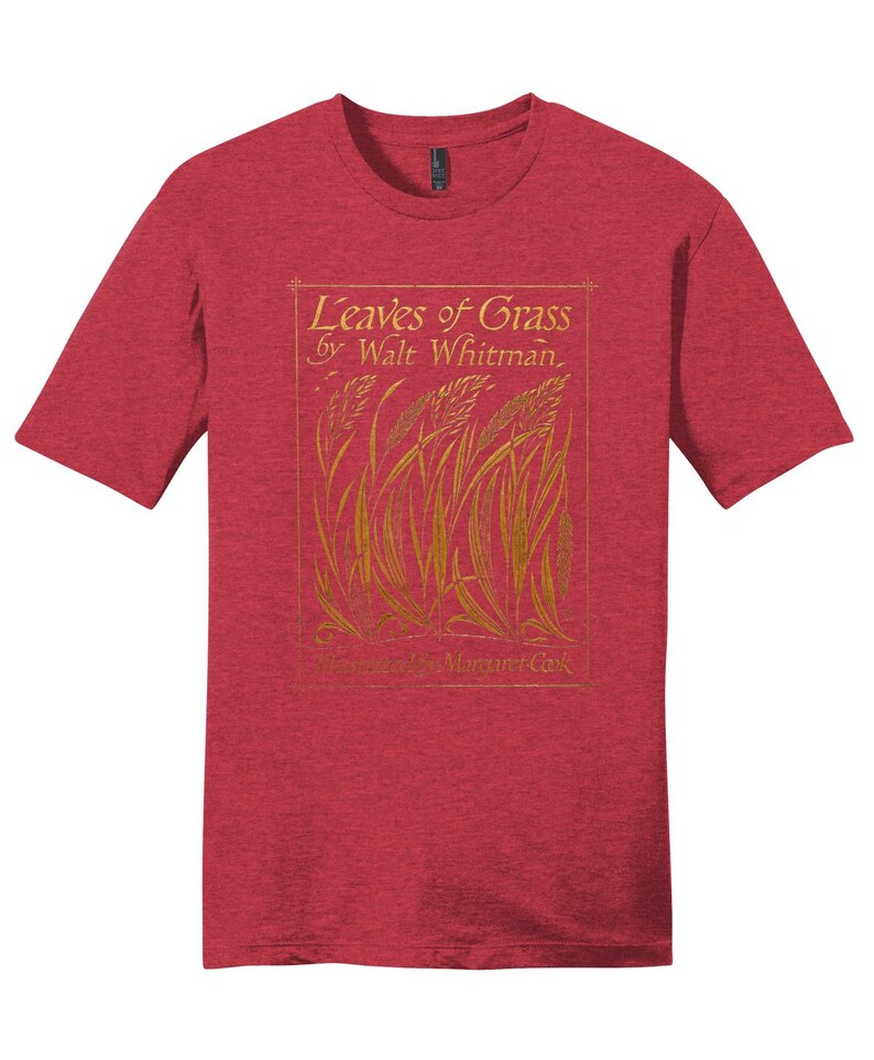 Leaves of Grass by Walt Whitman shirt, Walt Whitman Gift, 1913 Leaves of Grass book cover, Bookish Gift, Poetry Gift, Literary Gift Idea RED HEATHER