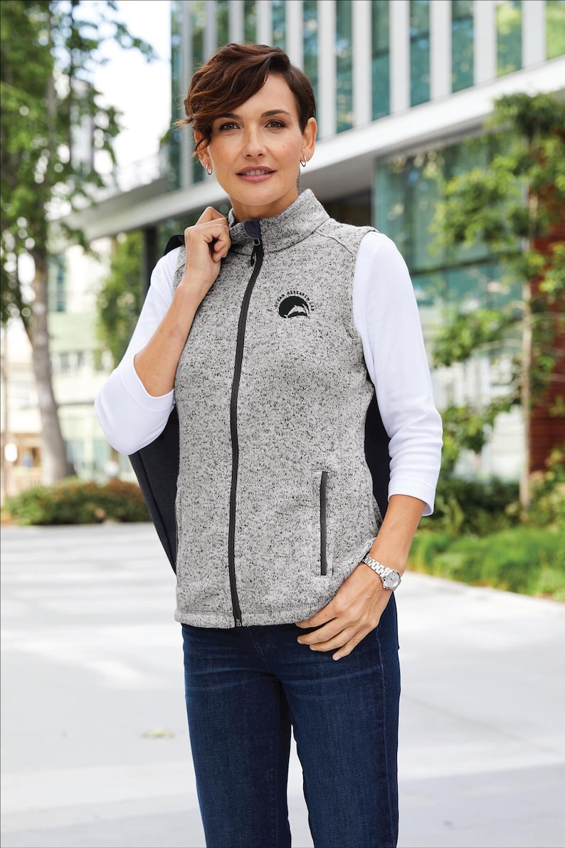 Custom Embroidered Sweater Fleece Vest Monogrammed Team Corporate ...
