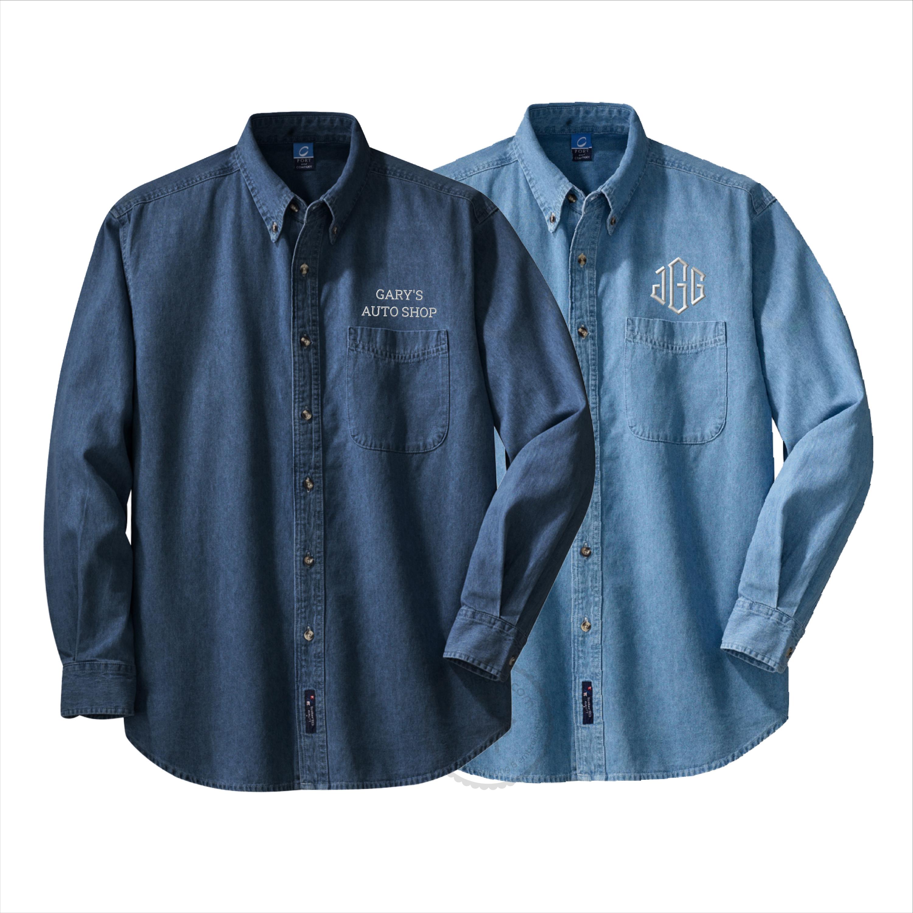 Monogram Denim Shirt - Etsy