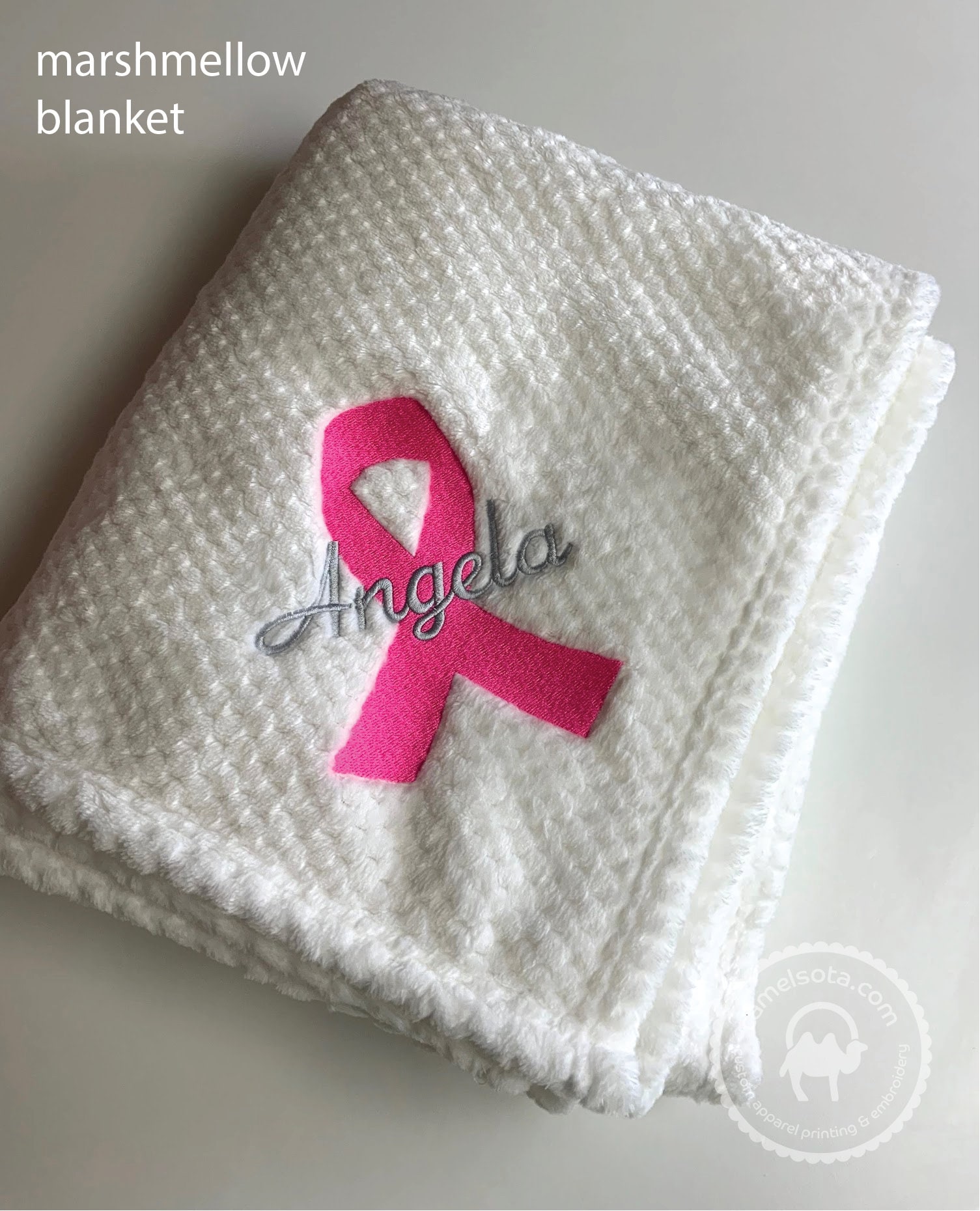 Embroidered Breast Cancer Blanket Personalized Cancer Etsy