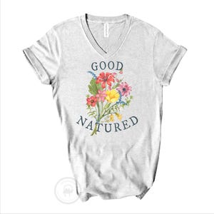 Gutmütiges Shirt, Outdoorsy Shirt, Geschenk für Naturliebhaber, Wildblumen T-Shirt, Gutmütiges T-Shirt, Wanderer Wanderer Geschenk, Vintage Blumen von Redoute V-NECK
