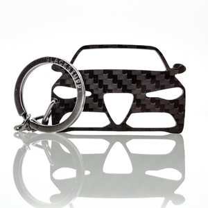 Carbon Fiber Keychain Keyring compatible with Giulia Giulietta Brera Mito Stelvio Tonale Alfetta