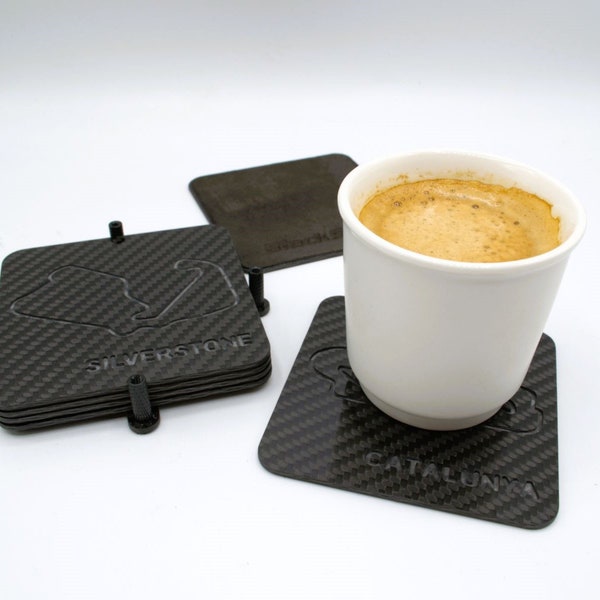 Coaster Set 100% Genuine Carbon Fiber