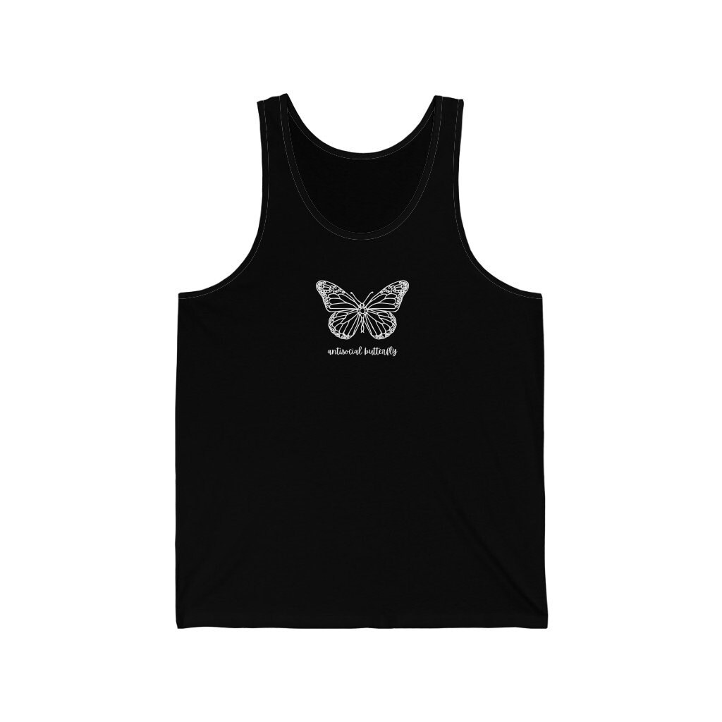 Antisocial Butterfly Tank Butterfly Top Anxiety Shirt Etsyde 