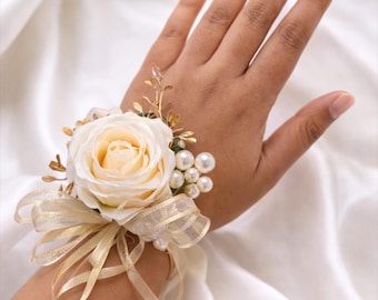 Corsage for wedding nikkah bridesmaid gift idea special occasion artificial flowers prom bracelet