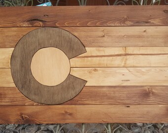 Handmade wood Colorado Flags Item # 16
