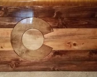 Handmade Wood Colorado Flags Item #1