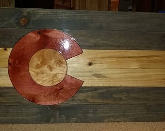 Handmade wood Colorado Flags Item #7