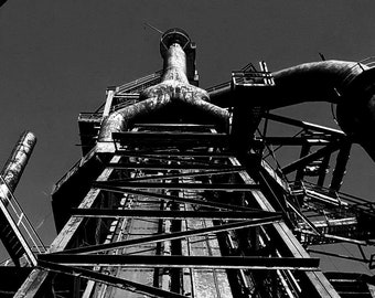 Bethlehem PA Steel Factory, Abandoned Photography Black and White Print, Industrial Photography, Home or Office Decor Wall Art, Gift for Men