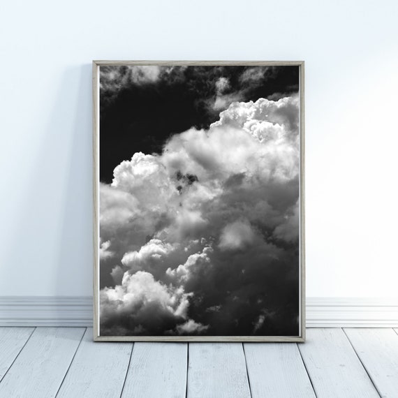 Clouds in the Sky Cloud Art Nature Abstract Black and White Etsy