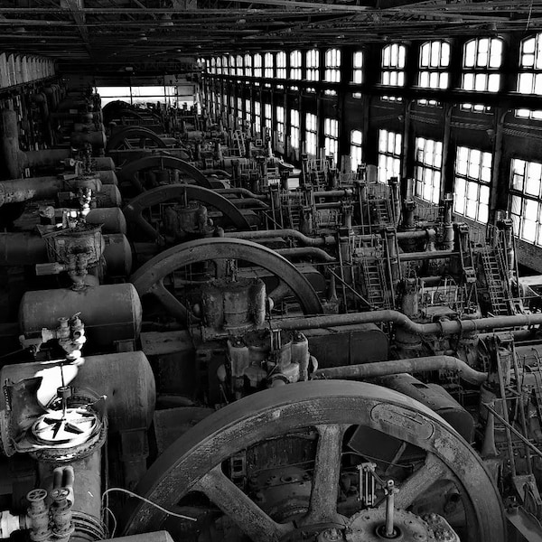 Abandoned Photography, Black & White Photograph, Industrial Print, Urban Decay Wall Print, Architecture Poster, Steel Stacks Bethlehem PA