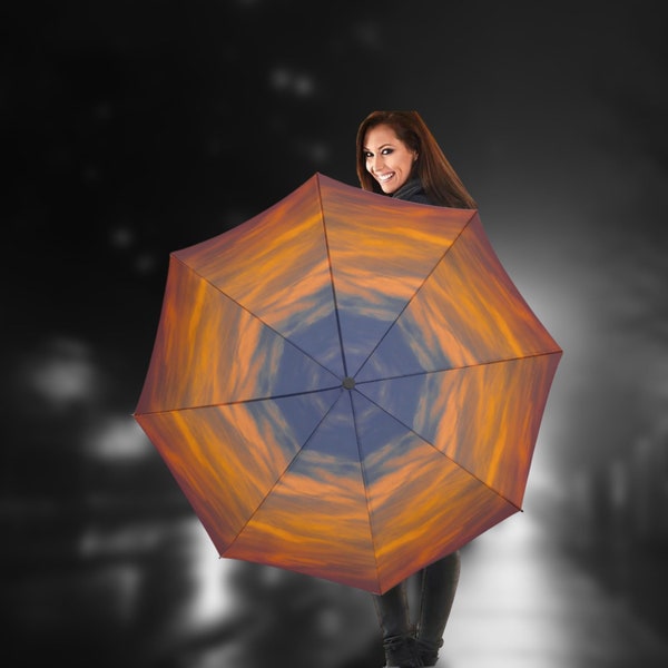 Sunset Art Umbrella, Abstract Photography, Parasol, Rain Gear, Sun Shade, Gift for Nature Lover, Gift for Her, Unique Gift, Folding, Travel