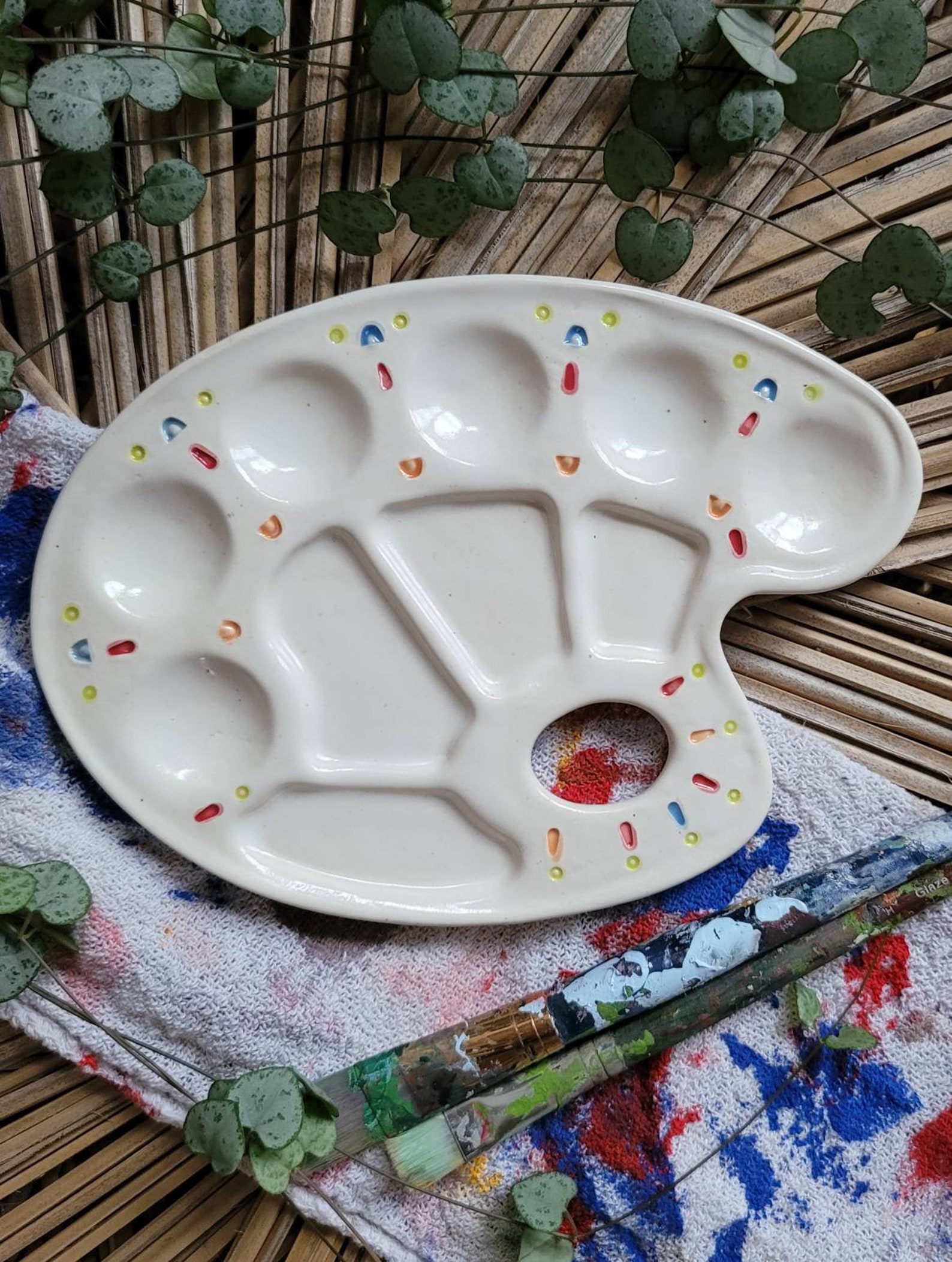 Ross Style Porcelain Paint Palette Ceramic Palette Etsy