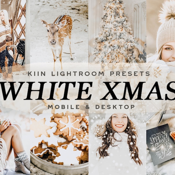 10 WHITE CHRISTMAS Lightroom PRESETS xmas holiday preset snowy winter preset warm airy family instagram presets bright presets mobile preset