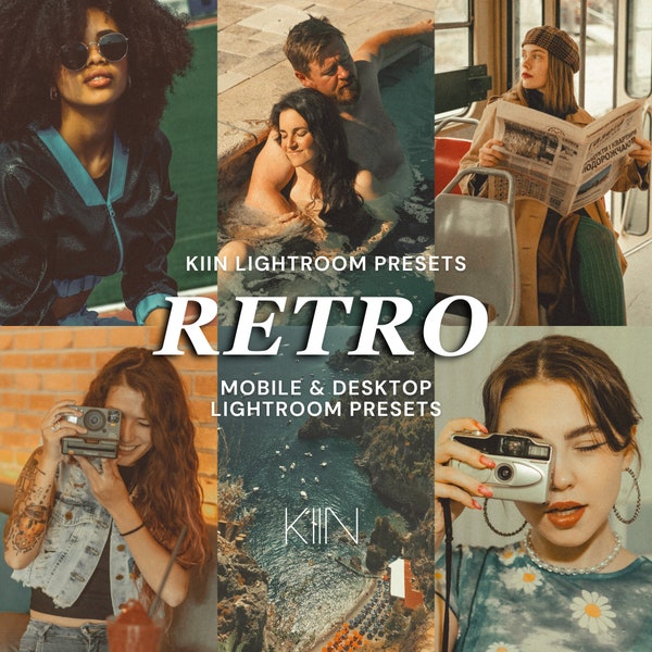 10 PRESETS DE LIGHTROOM RETRO Preset estético Preset móvil Preset de Influencer Presets analógicos vintage Filtro de Instagram de viajes de los años 70 Preset retro