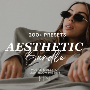 200+ AESTHETIC PRESET BUNDLE- Mobile and Desktop - Lightroom Preset Bundle for Instagram, Earthy, Dark, Moody, Minimal, Warm, Neutral Filter