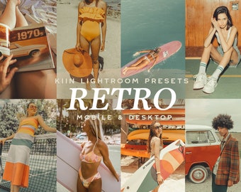 10 RETRO LIGHTROOM PRESETS Aesthetic Preset mobile preset Influencer Presets Vintage Analog Presets 70s Travel Instagram filter Retro preset