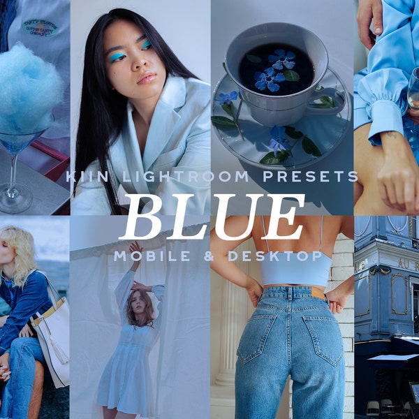 10 BLUE LIGHTROOM PRESETS mobile Presets Blogger Presets Spring presets Summer Presets Influencer preset Moody preset Aesthetic Presets