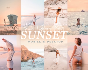 10 SUNSET LIGHTROOM PRESETS Mobile Preset Instagram Preset Influencer Preset Presets Warm Light Sunset Preset Beach Aesthetic Preset