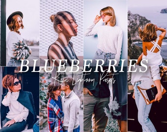 10 BLUEBERRIES LIGHTROOM PRESETS mobile preset Cool Tones preset Bright preset Instagram Presets Bright Blue and Violet Airy Pastel Preset