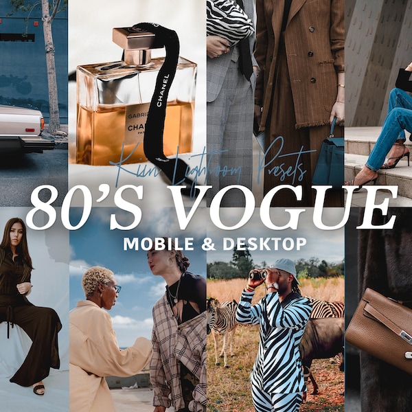 12 80er VOGUE LIGHTROOM PRESETS mobile Presets Retro Preset Vintage Preset Analog Preset Instagram Preset Influencer Fashion Filter 80s