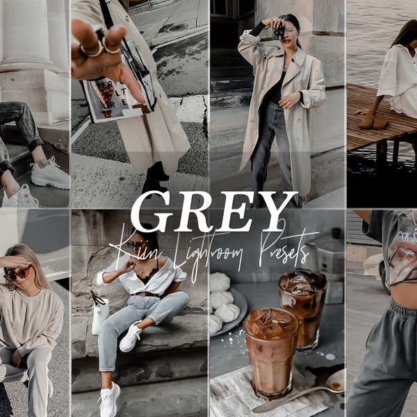 10 Grey Presets Mobile Lightroom Presets lightroom mobile preset lightroom presets GREY MINIMAL preset blogger presets Instagram gray preset