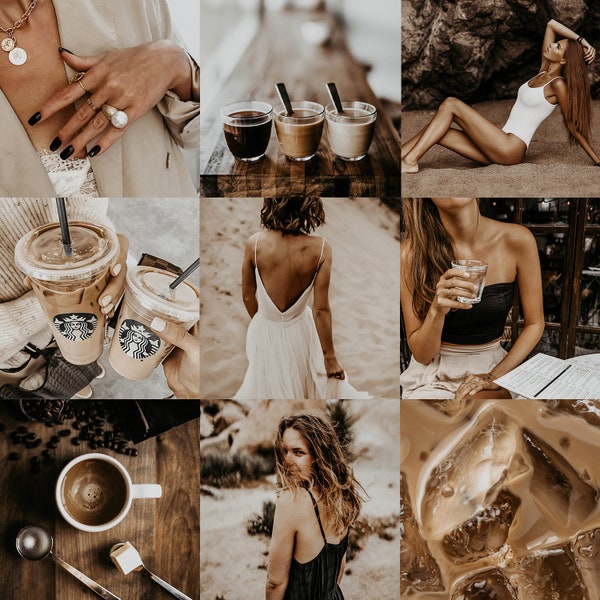 10 COFFEE LIGHTROOM MOBILE Presets minimal presets neutral preset dark preset brown preset instagram preset blogger preset aesthetic preset