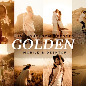 10 GOLDEN Hour LIGHTROOM PRESETS Mobile Presets Warm Presets Sunset Presets Instagram Filter Aesthetic Wedding Filter Best Presets Desktop