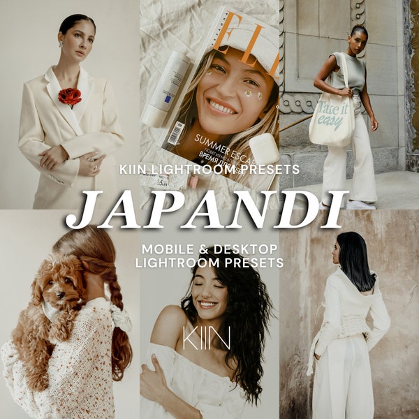 10 JAPANDI AESTHETIC Lightroom PRESETS mobile preset Fashion Influencer Presets Neutral Presets Scandinavian Instagram filter