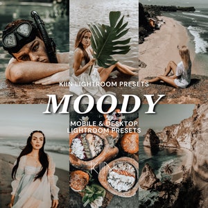 15 MOODY PRESETS LIGHTROOM Presets Mobile Preset Instagram Filter vsco Presets Reisevoreinstellungen, Moody Presets Reisen, Dark Aesthetic Filter Bild 1