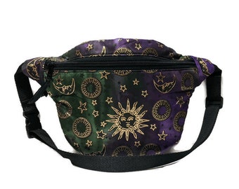 Celestial Fanny Pack, Conceal Carry Women, Belly Bag, Waist Pack, Sun Moon Star Bag, Concealed Carry Fanny Pack