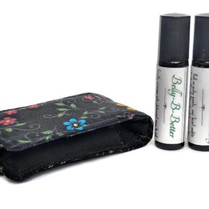 Custom Essential Oil Roller Ball Bag: Floral Travel Case