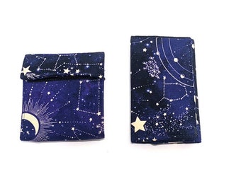 Constellation Wallet, Astrology Gift, Women Girl ID Wallet, Vegan Wallet, Cute Cottage Core Wallet, Night Sky Trifold or BiFold