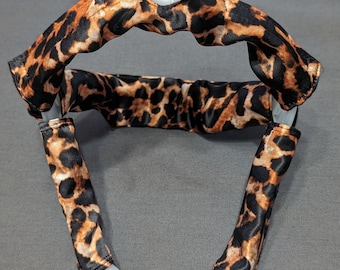 Cheetah Mulberry Silk CPAP Head Gear Cover for DreamWear or ResMed AirFit, Hair Saver for CPAP, Line Reducing, Leopard Silk CPAP Frame Cover