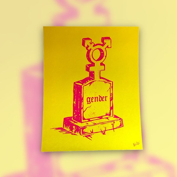 Gender Tombstone / Queer Art  / Digital Print / Home Decor