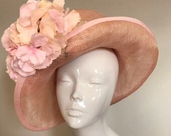Pia Loves Pink Champagne - Hat Couture Wedding/Races/Mother of Bride Designer Hat