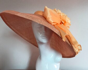 Peach Sundae - Hat Couture Wedding/Races/Mother of the Bride Designer Hat