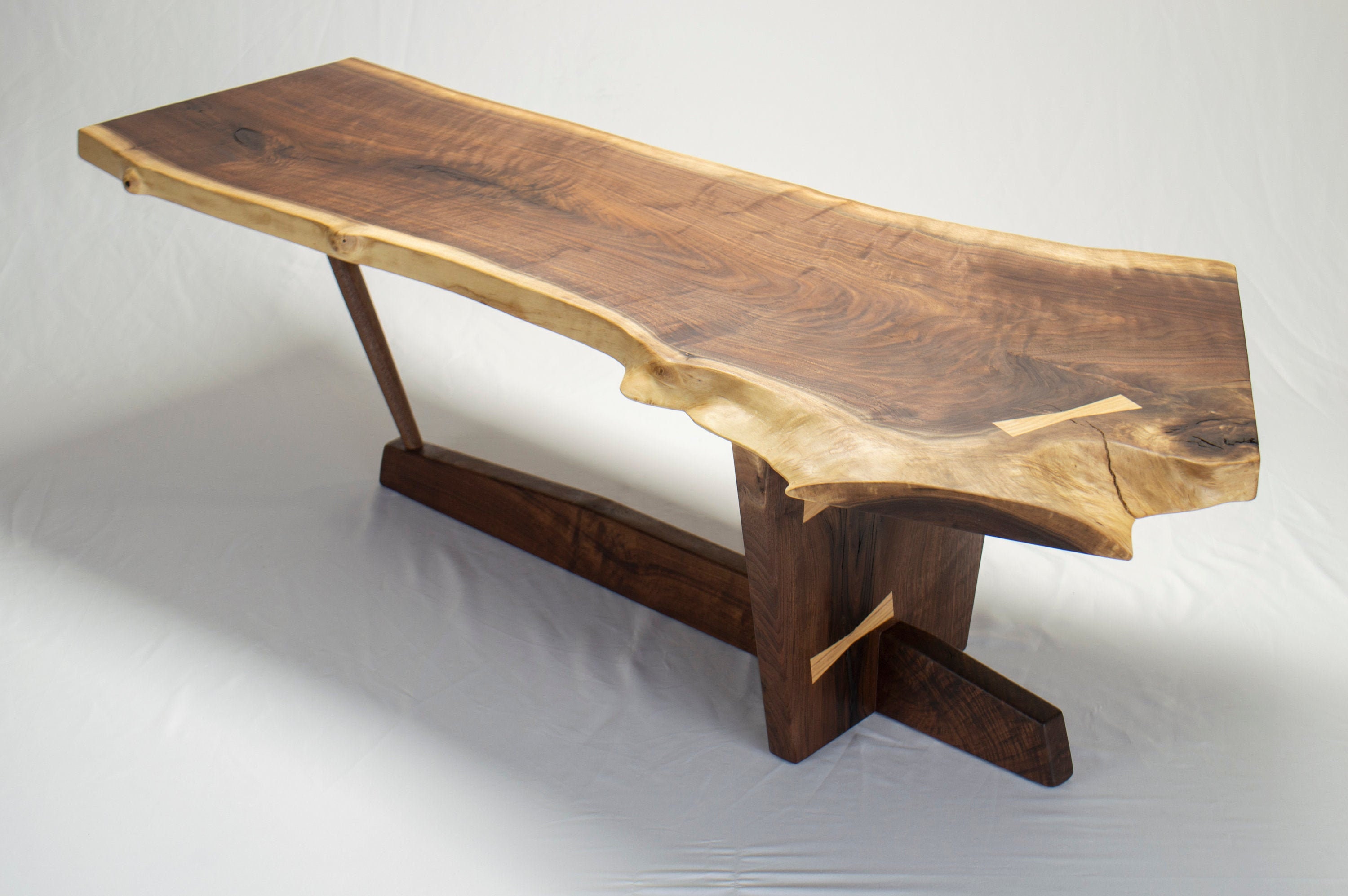 George's 木製テーブル Mid Century George Nakashima Inspired Natural Live Edge